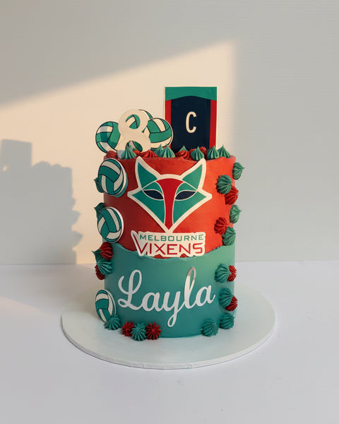 Cake with Melbourne Vixens branding 