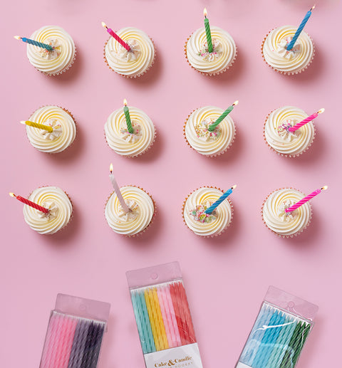 8cm FUN COMBO Spiral Candles (Pack of 24)